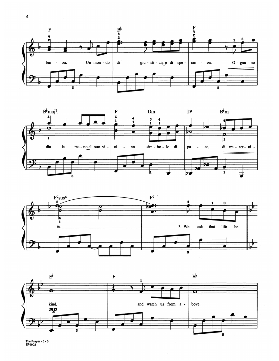 The Prayer (arr. Dan Coates) by Celine Dion Easy Piano - Digital Sheet Music page 3