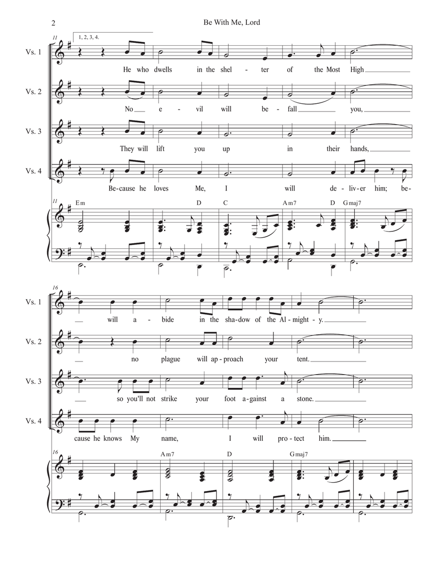Be With Me, Lord (Psalm 91) (Duet for Tenor and Bass solo) by Stephen DeCesare Tenor Voice - Digital Sheet Music page 2