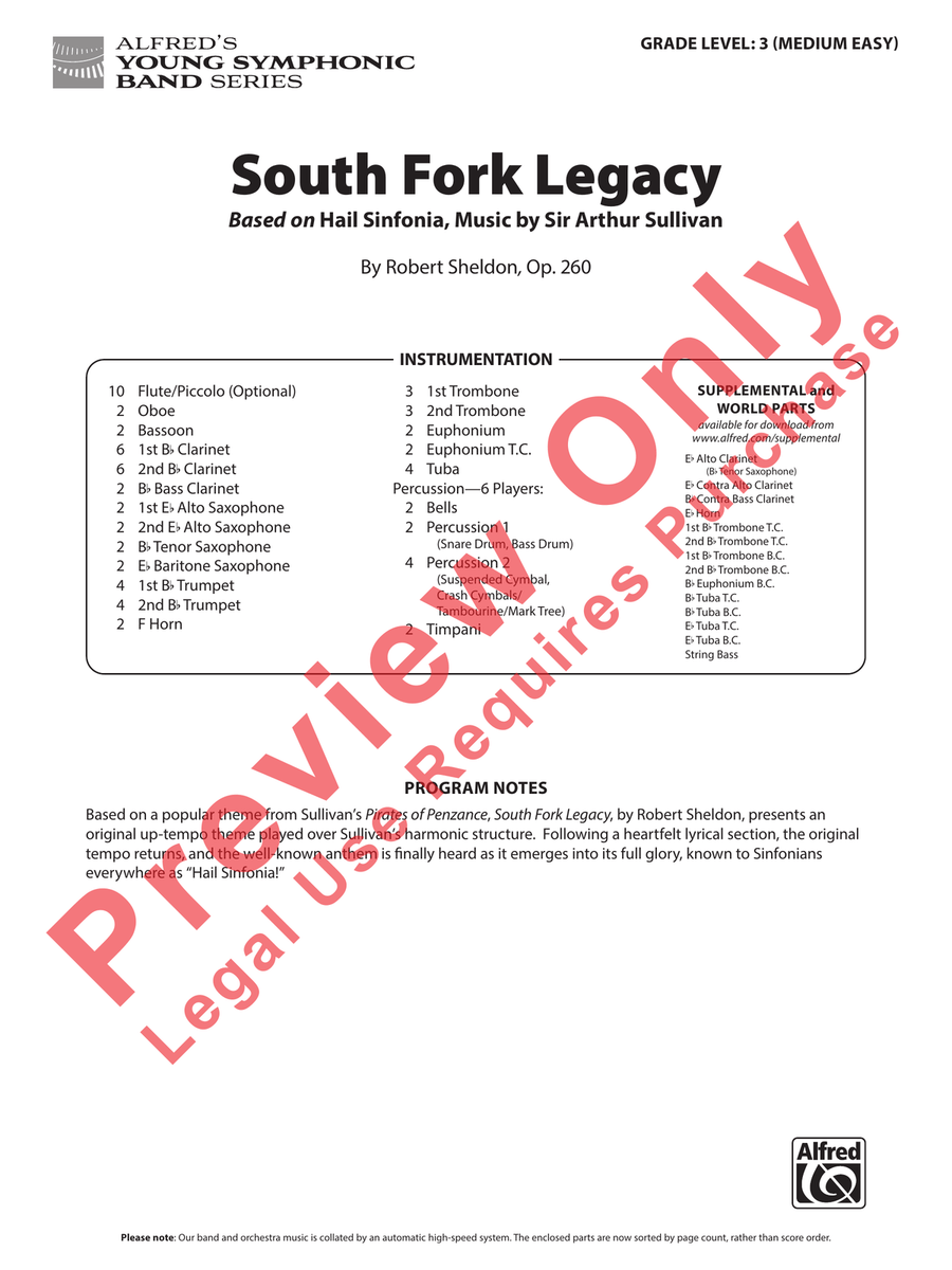 South Fork Legacy by Robert Sheldon Concert Band - Sheet Music page 2