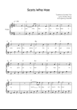 Scots Wha Hae - Piano in C Easy with Chords and Lyrics