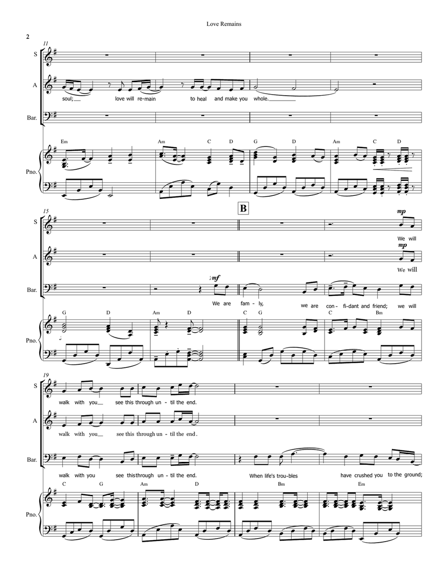 Love Remains 3-Part - Digital Sheet Music page 2