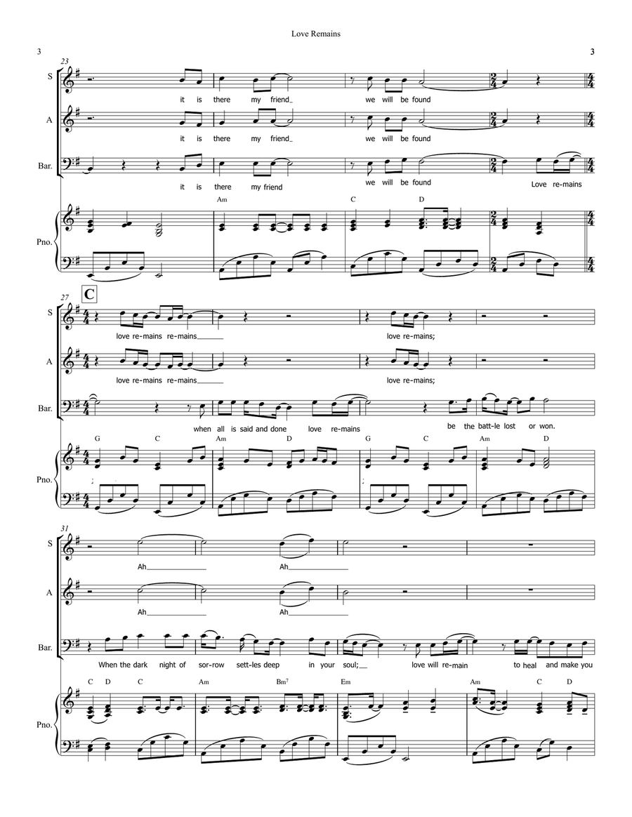 Love Remains 3-Part - Digital Sheet Music page 3