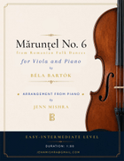 Mărunțel from Romanian Folk Dance (No. 6) for viola and piano Piano scores gallery preview page 5