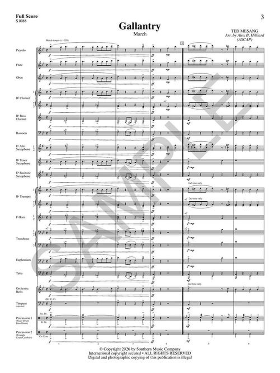 Gallantry by Theodore Mesang Concert Band - Sheet Music page 4