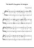 The Bailiff's Daughter of Islington - Piano in D Beginner with Chords and Lyrics