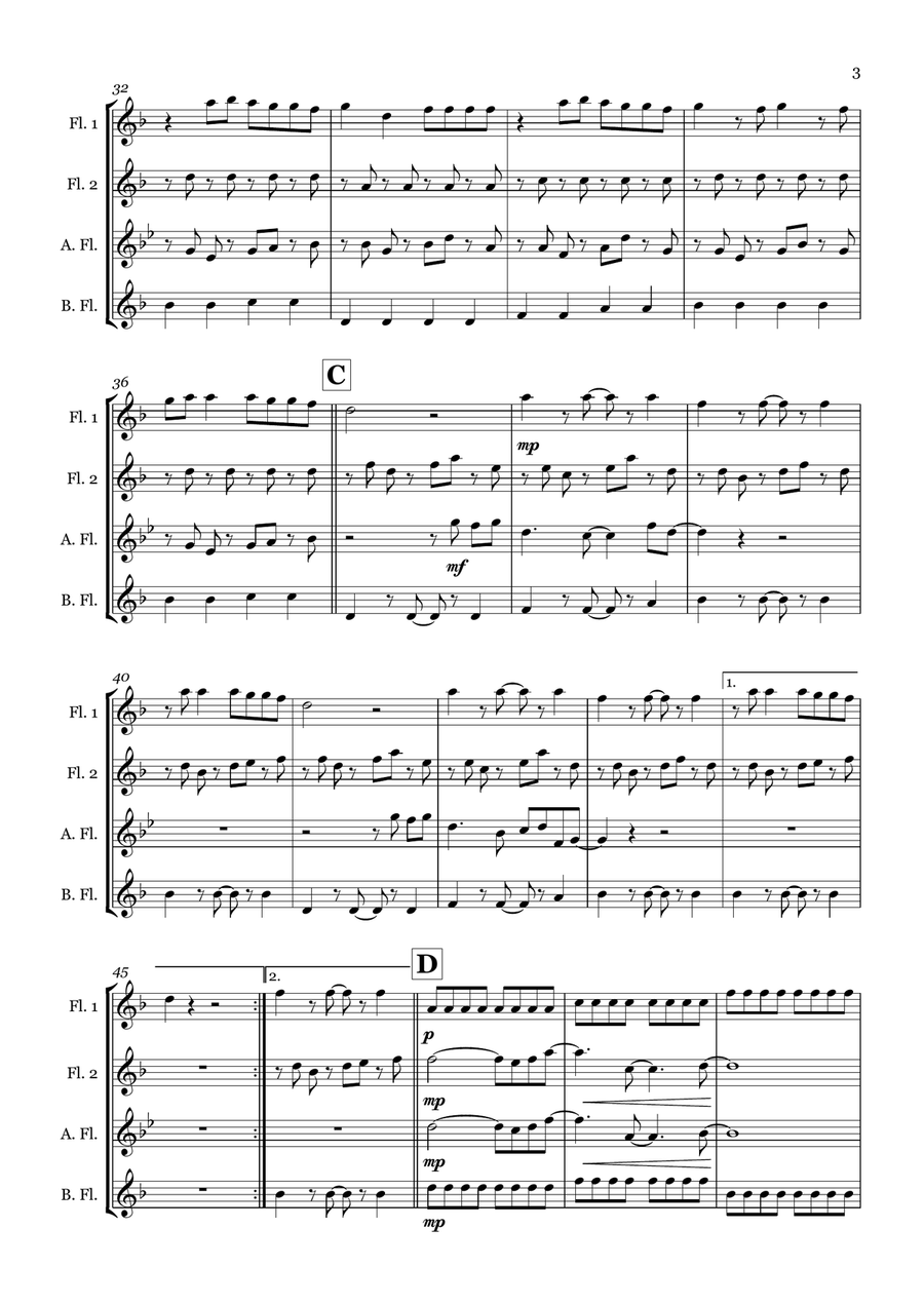 Bad Habits by Ed Sheeran Flute Quartet - Digital Sheet Music page 3
