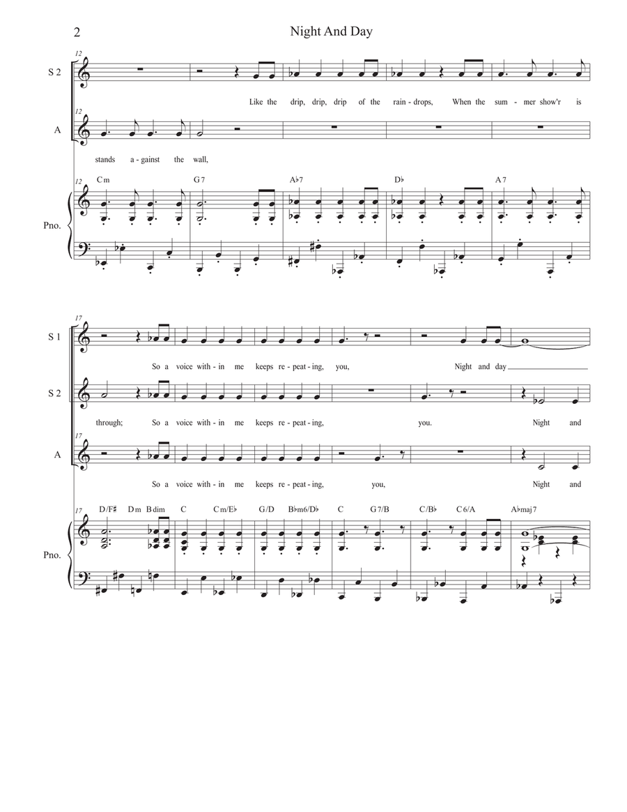 Night And Day by Cole Porter SSA - Digital Sheet Music page 2