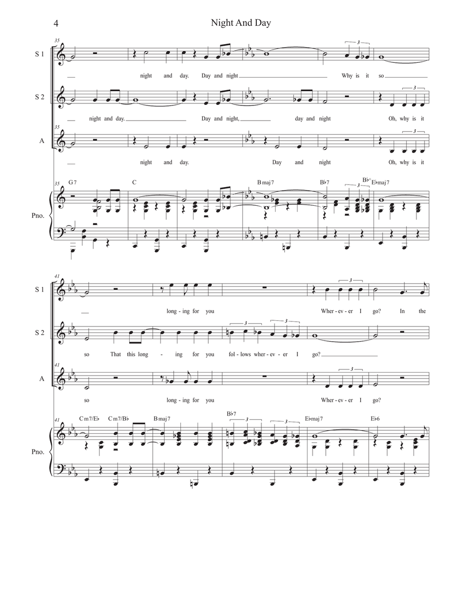 Night And Day by Cole Porter SSA - Digital Sheet Music page 4