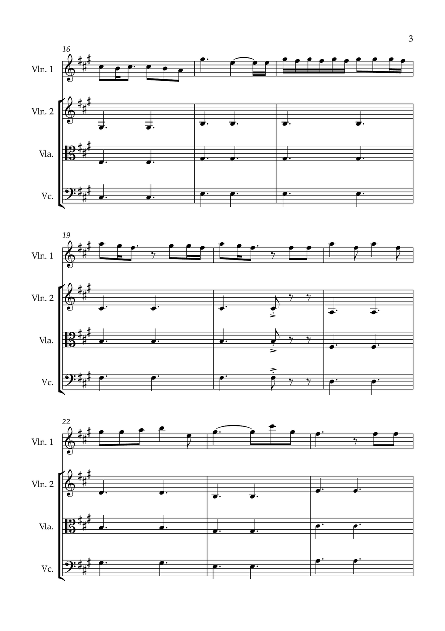Die With A Smile by Stefani Germanotta String Quartet - Digital Sheet Music page 3