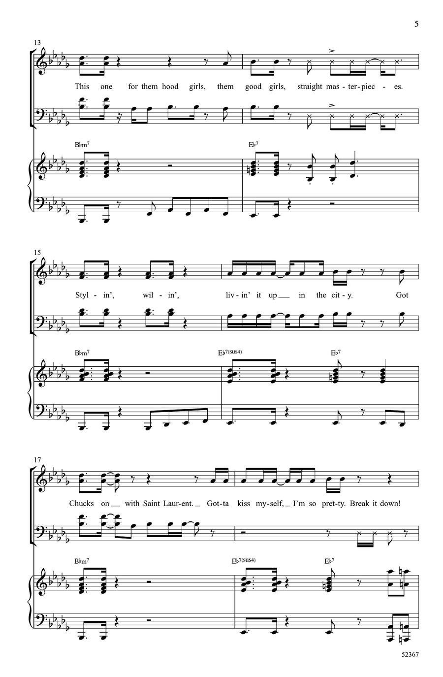 Uptown Funkytown by Bruno Mars Choir - Digital Sheet Music page 4