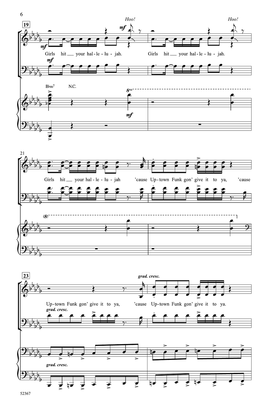 Uptown Funkytown by Bruno Mars Choir - Digital Sheet Music page 5