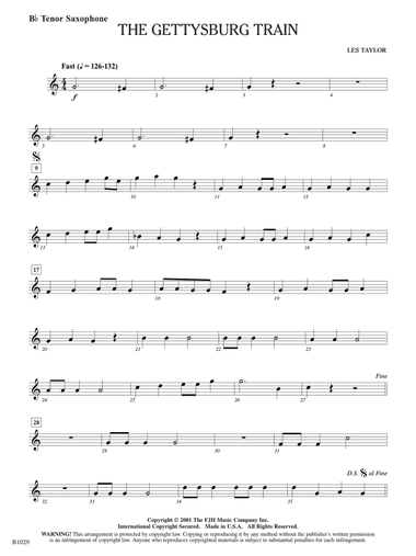 The Gettysburg Train: B-flat Tenor Saxophone