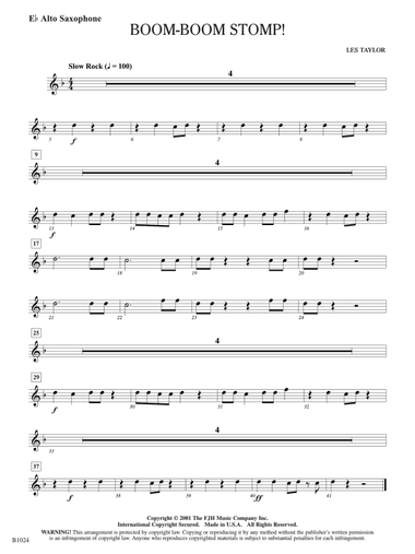 Boom-Boom Stomp!: E-flat Alto Saxophone
