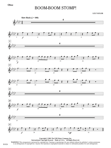 Boom-Boom Stomp!: Oboe