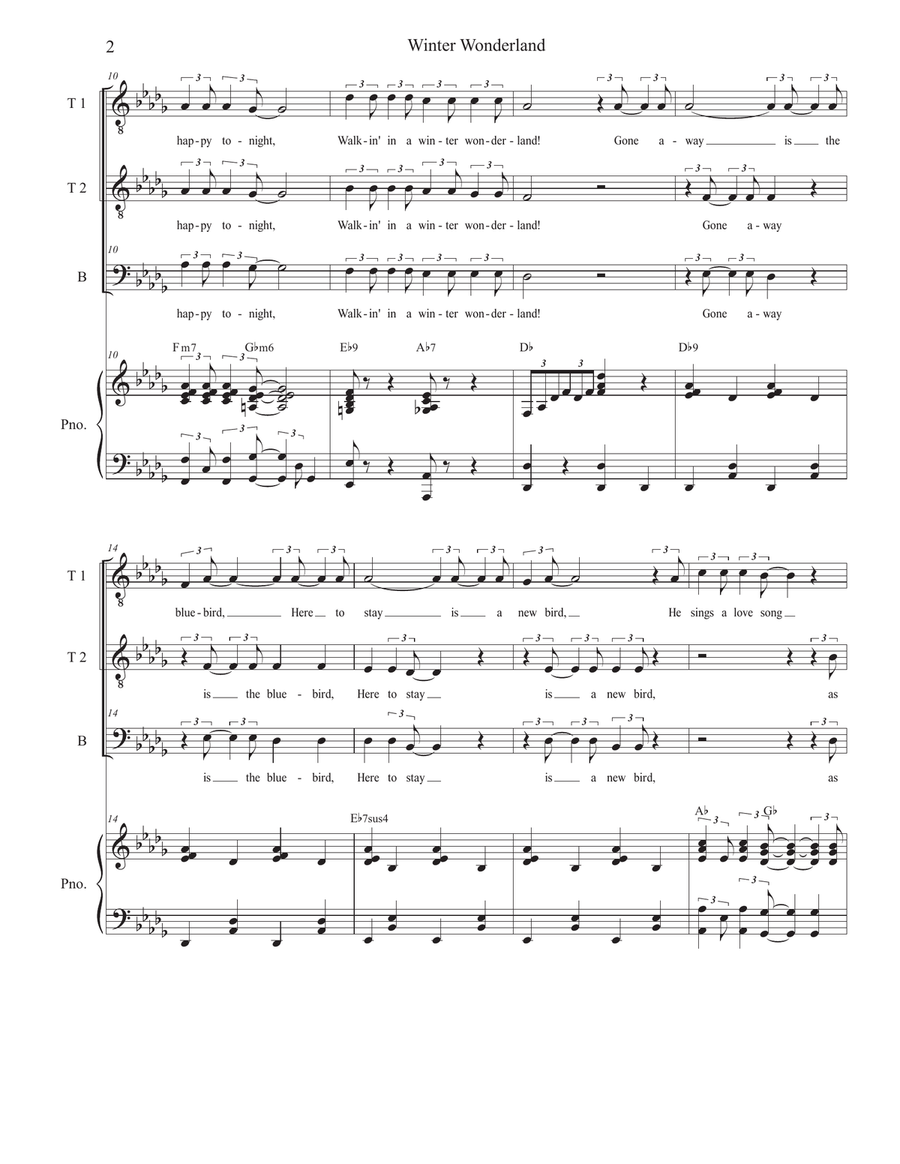 Winter Wonderland by Brad Paisley TTB - Digital Sheet Music page 2