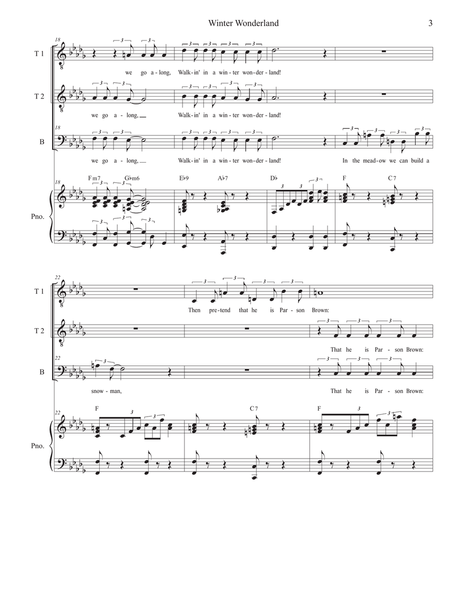 Winter Wonderland by Brad Paisley TTB - Digital Sheet Music page 3