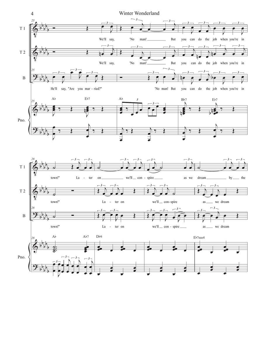 Winter Wonderland by Brad Paisley TTB - Digital Sheet Music page 4