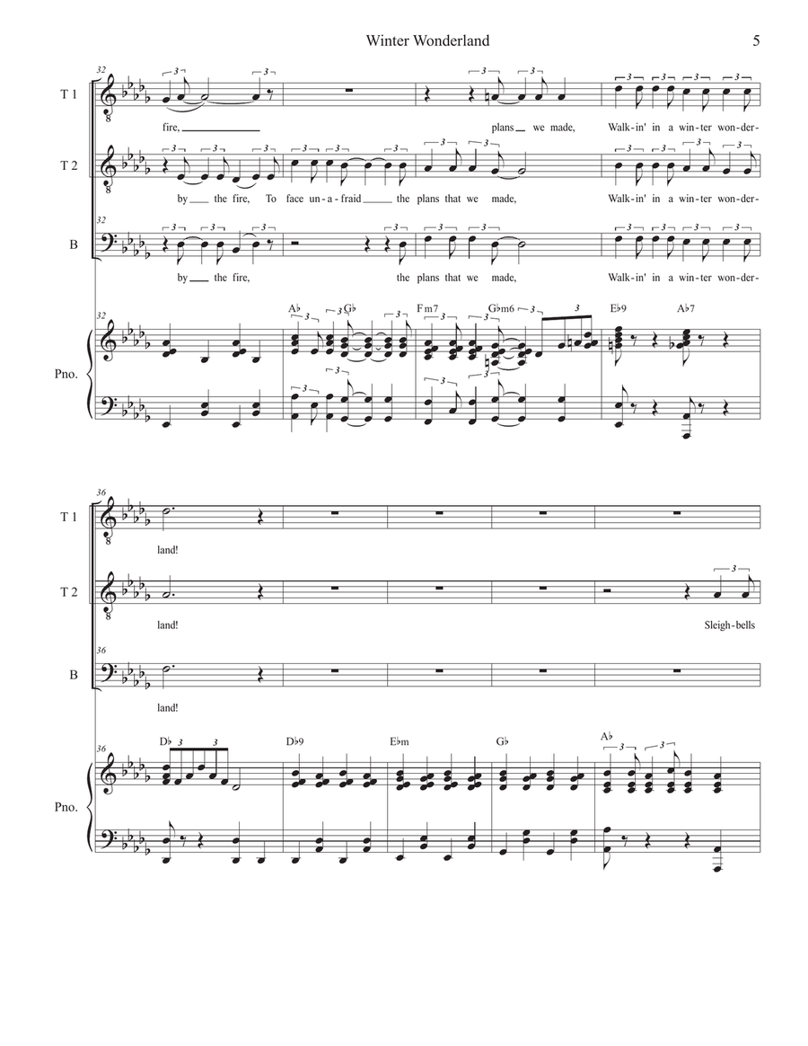 Winter Wonderland by Brad Paisley TTB - Digital Sheet Music page 5