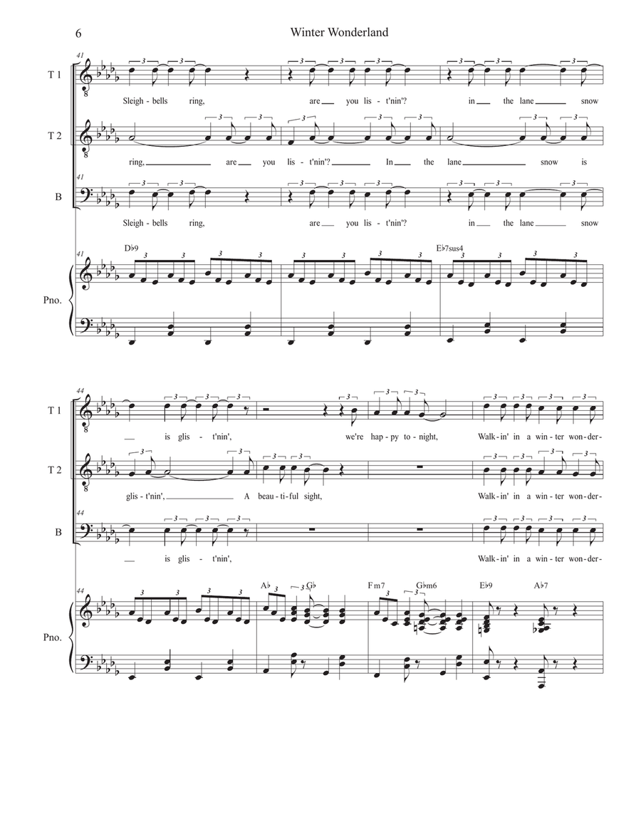 Winter Wonderland by Brad Paisley TTB - Digital Sheet Music page 6