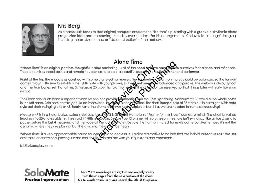 Alone Time (Class Set) by Kris Berg Jazz Ensemble - Sheet Music page 3