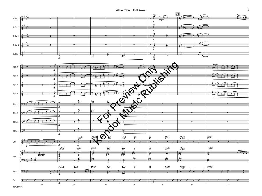 Alone Time (Score) by Kris Berg Jazz Ensemble - Sheet Music page 6