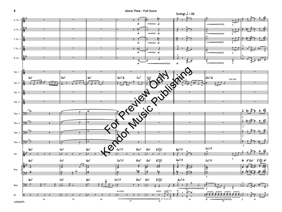 Alone Time (Score) by Kris Berg Jazz Ensemble - Sheet Music page 9