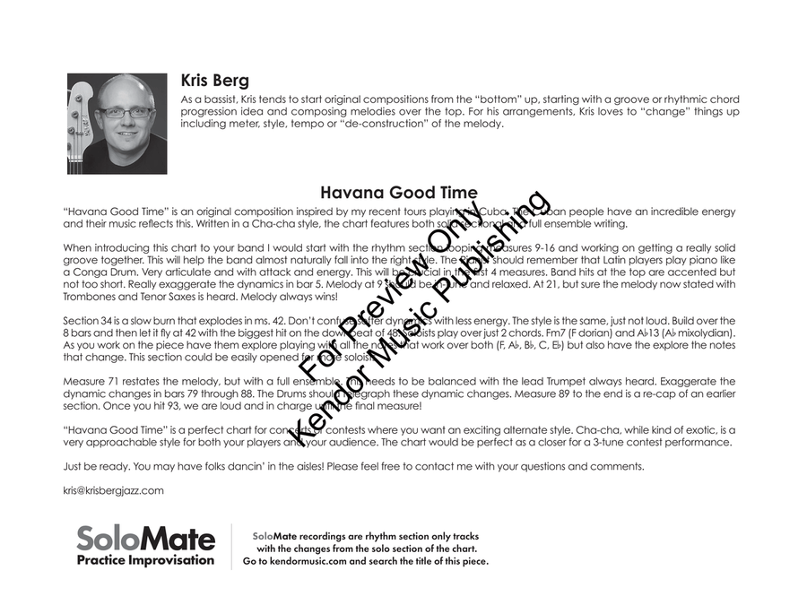 Havana Good Time (Bundle Set) by Kris Berg Jazz Ensemble - Sheet Music page 3