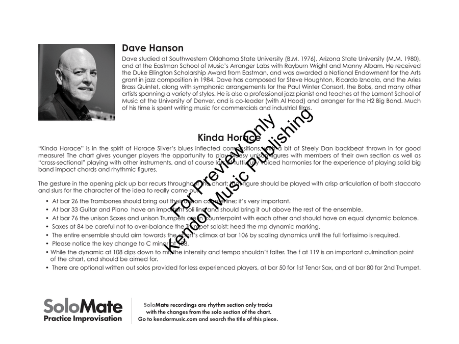 Kinda Horace (Standard Set) Jazz Ensemble - Sheet Music page 3