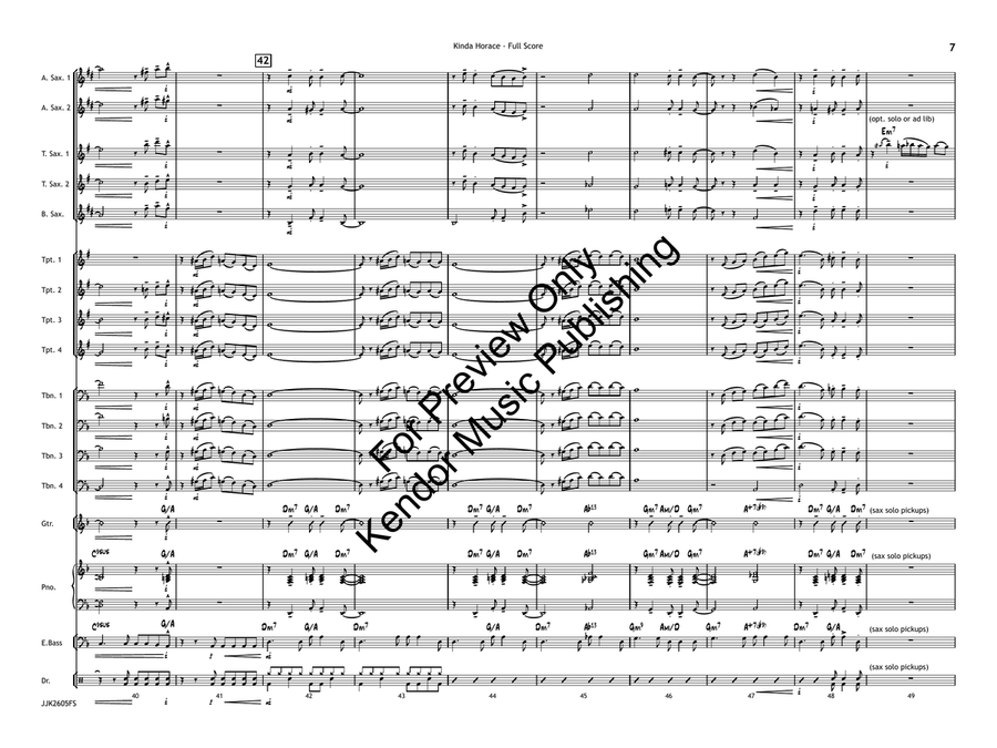 Kinda Horace (Standard Set) Jazz Ensemble - Sheet Music page 8