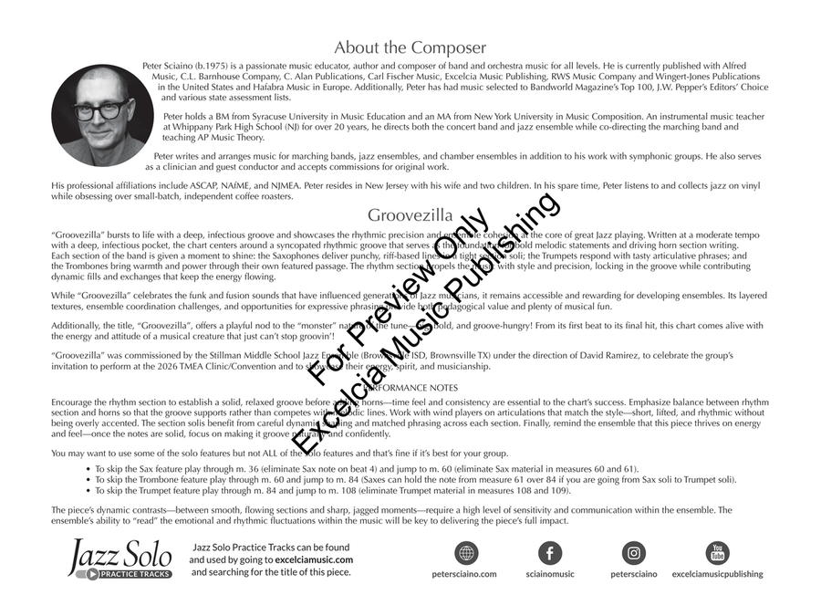 Groovezilla (Standard Set) by Peter Sciaino Jazz Ensemble - Sheet Music page 3