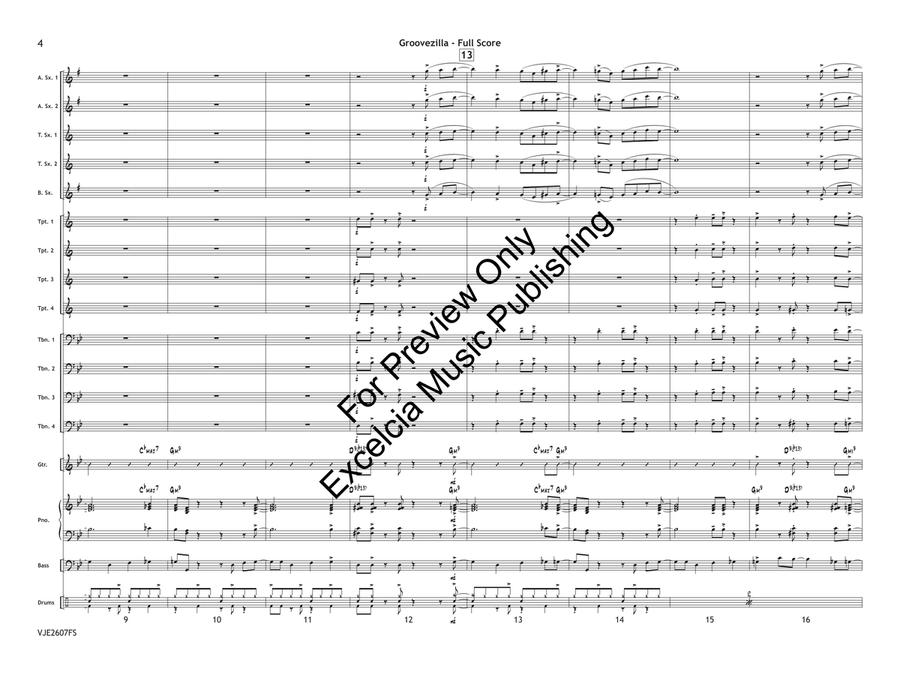 Groovezilla (Standard Set) by Peter Sciaino Jazz Ensemble - Sheet Music page 5