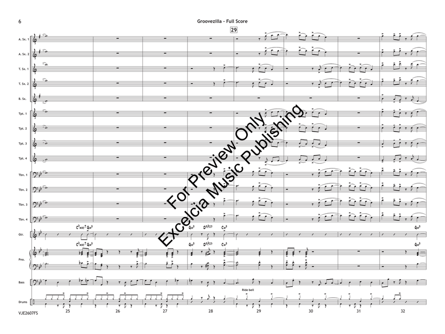 Groovezilla (Standard Set) by Peter Sciaino Jazz Ensemble - Sheet Music page 7