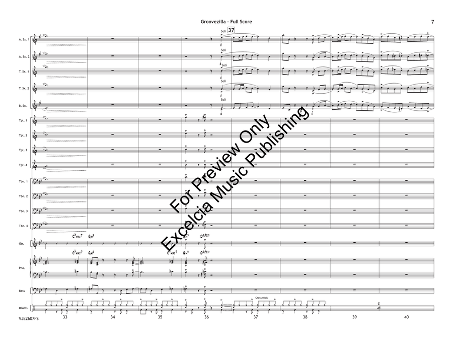 Groovezilla (Standard Set) by Peter Sciaino Jazz Ensemble - Sheet Music page 8