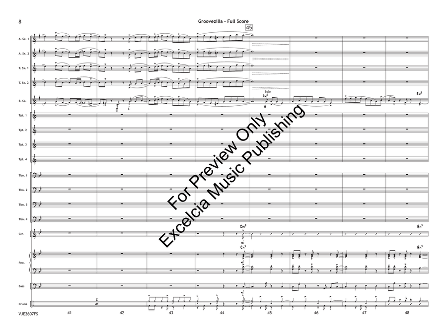 Groovezilla (Standard Set) by Peter Sciaino Jazz Ensemble - Sheet Music page 9