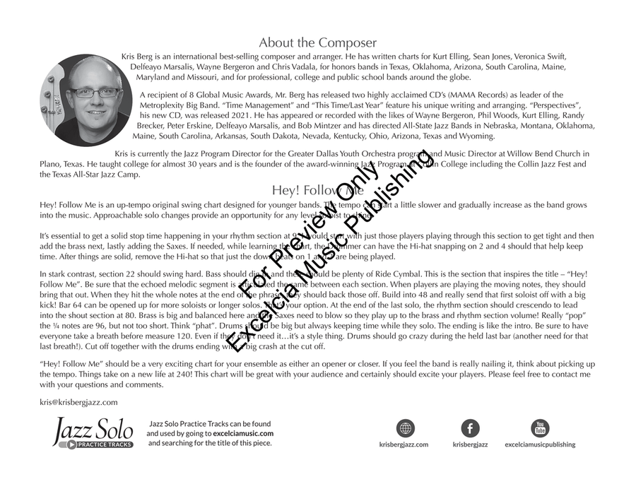 Hey! Follow Me (Standard Set) by Kris Berg Jazz Ensemble - Sheet Music page 3