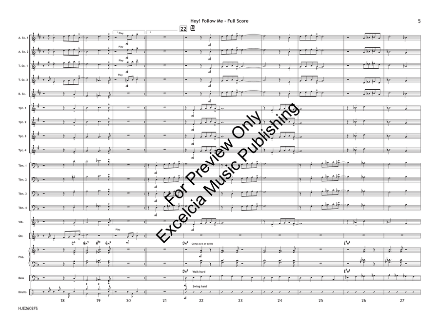 Hey! Follow Me (Standard Set) by Kris Berg Jazz Ensemble - Sheet Music page 6
