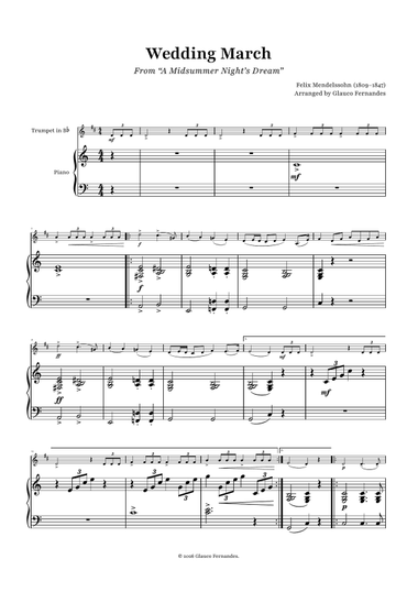 Wedding March - Felix Mendelssohn | Trumpet & Piano