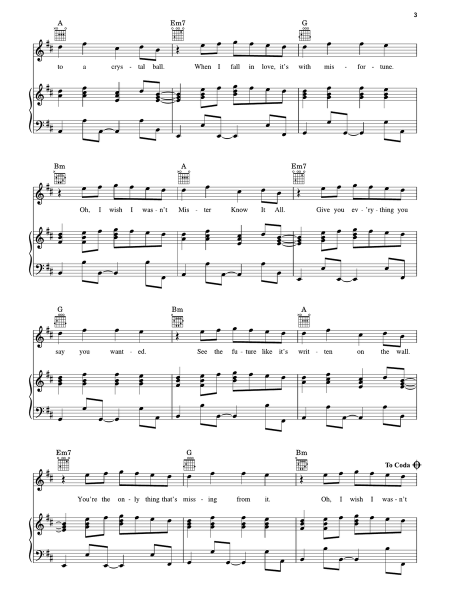 Mr. Know It All Piano, Vocal, Guitar - Digital Sheet Music page 3