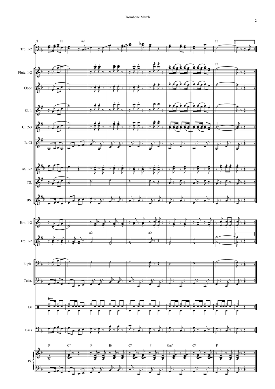 Trombone March Concert Band - Digital Sheet Music page 3