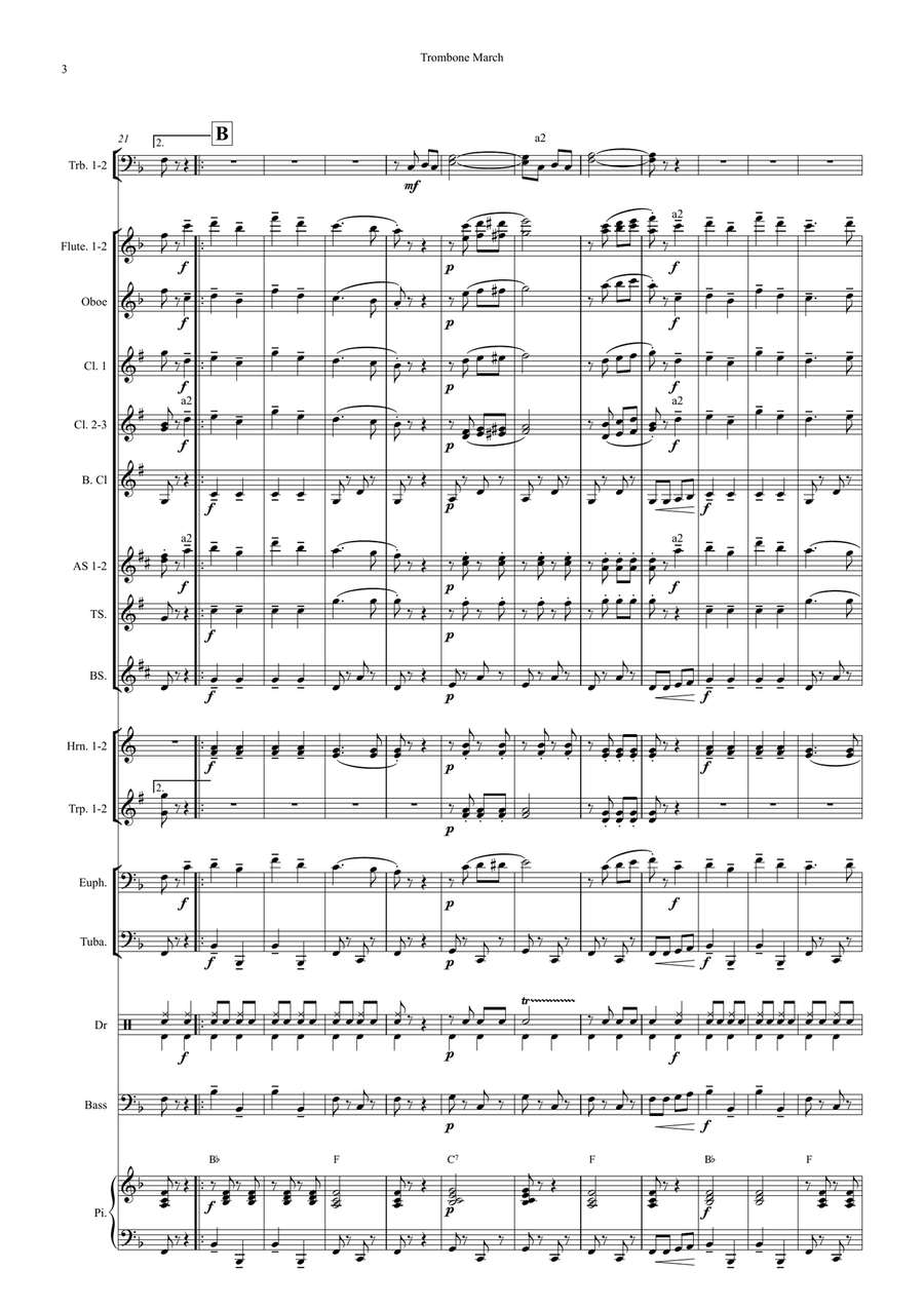 Trombone March Concert Band - Digital Sheet Music page 4