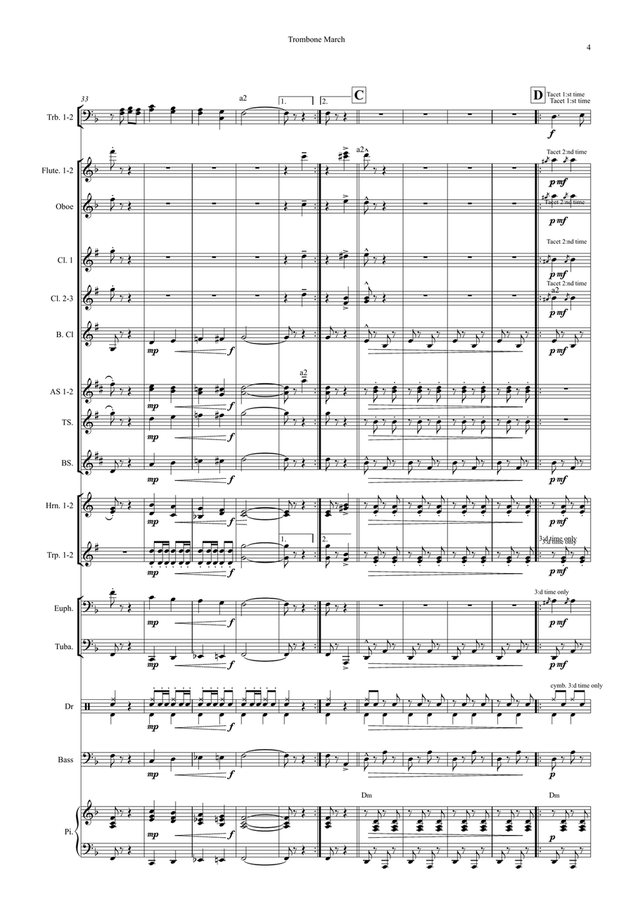Trombone March Concert Band - Digital Sheet Music page 5