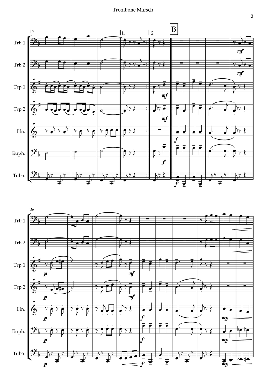 Trombone March Brass Ensemble - Digital Sheet Music page 3
