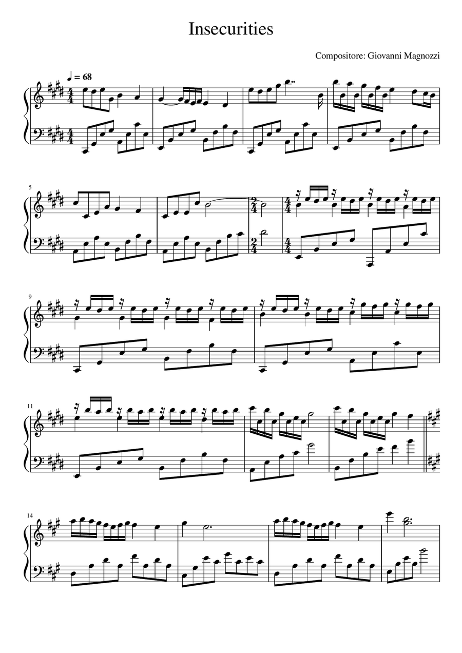 Insecurities (from From My Birthplace) Piano Solo - Digital Sheet Music page 3