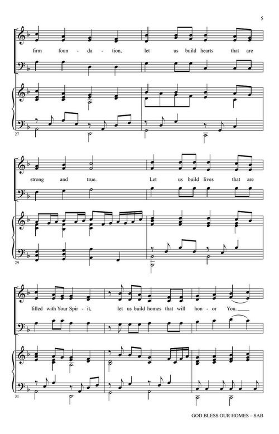 God Bless Our Homes by David Angerman 3-Part - Sheet Music page 4
