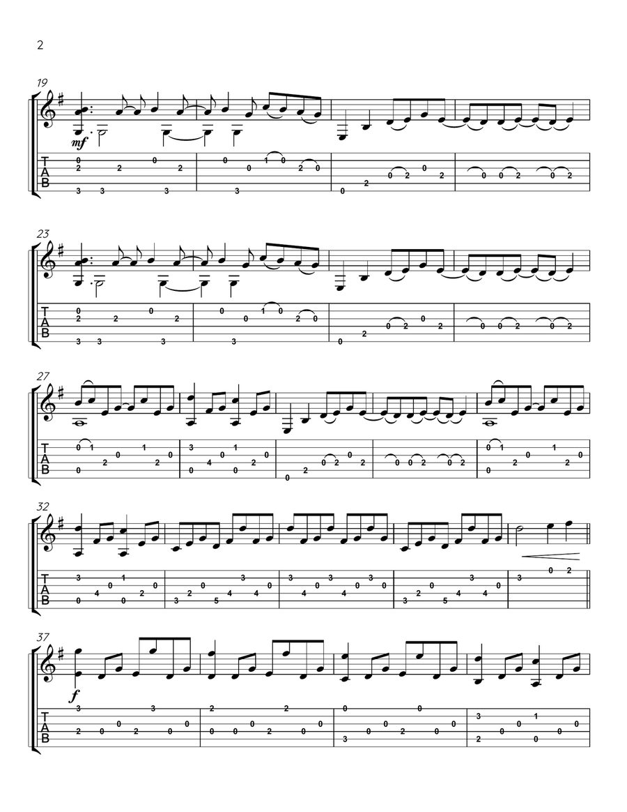 Lowlight Acoustic Guitar - Digital Sheet Music page 2