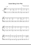 Sweet Betsy from Pike - Piano in C Easy with Chords and Lyrics