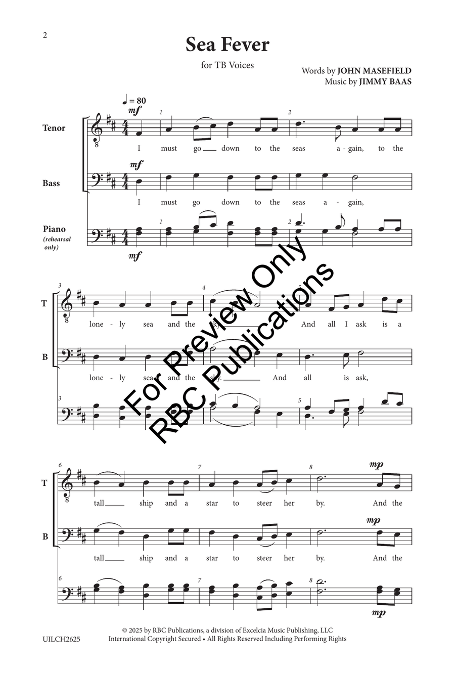 Sea Fever TB - Sheet Music page 3