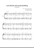 Love Divine, All Loves Excelling (Hyfrydol) - Piano in F Easy with Chords and Lyrics