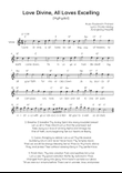 Love Divine, All Loves Excelling (Hyfrydol) - Voice Lead Sheet in C Easy with Chords and Lyrics