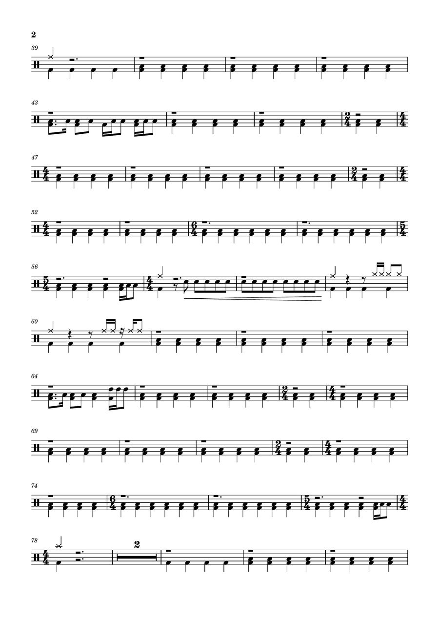 Two Of Us by The Beatles Drum Set - Digital Sheet Music page 2
